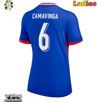 France Eduardo Camavinga #6 Replica Home Shirt Ladies Euro 2024 Short Sleeve